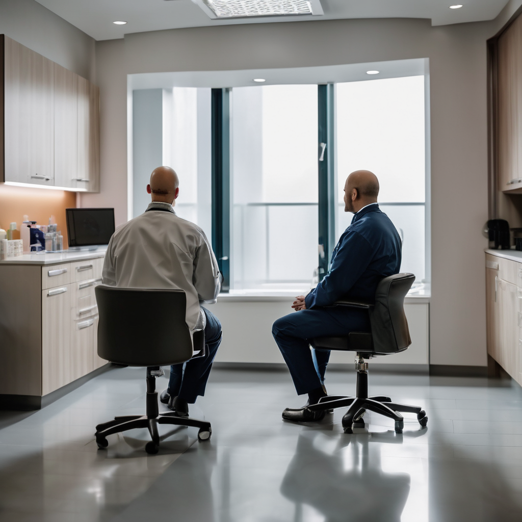 Clinical consultation showing different stages of alopecia in patients