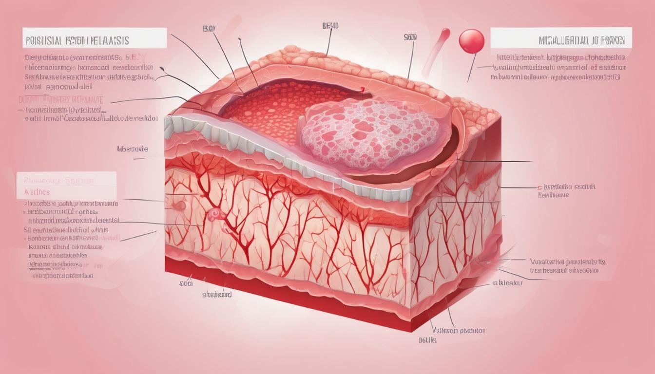 Psoriasis affected skin illustration